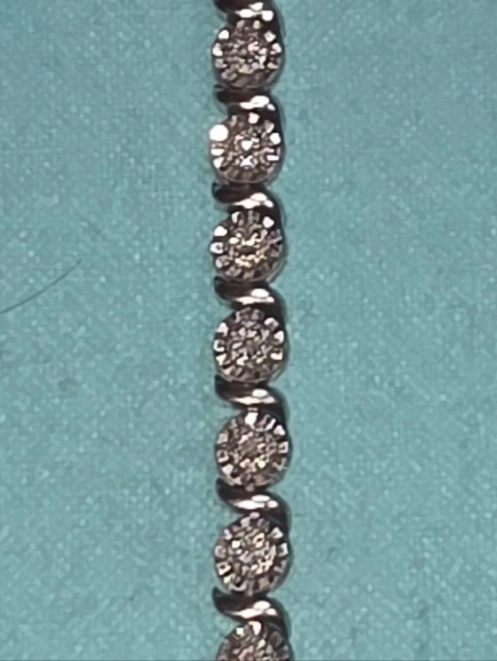 GENUINE DIAMOND 119 POINT STERLING SILVER 925 TENNIS BRACELET 7.5 INCHES - Picture 5 of 5